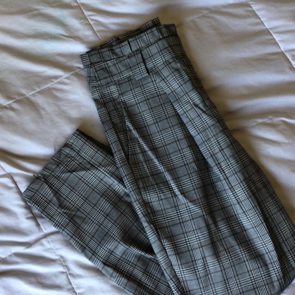 High Waisted Plaid Pants